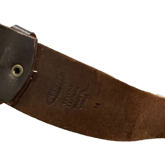 Old Navy Brown Leather Studded Belt M - Picture 4 of 5